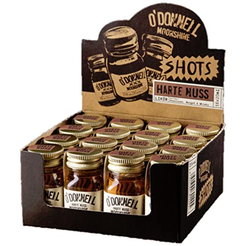 O'Donnell Moonshine 16er Micro Moonshine Box Harte Nuss Micro Shots Inkl. FeinWert E-Book (16 x 20ml) von FeinWert