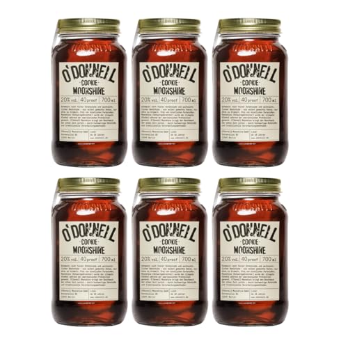 O'Donnell Moonshine Cookie Vegan Likör Deutschland inkl. FeinWert E-Book (6 x 0,7l) von FeinWert
