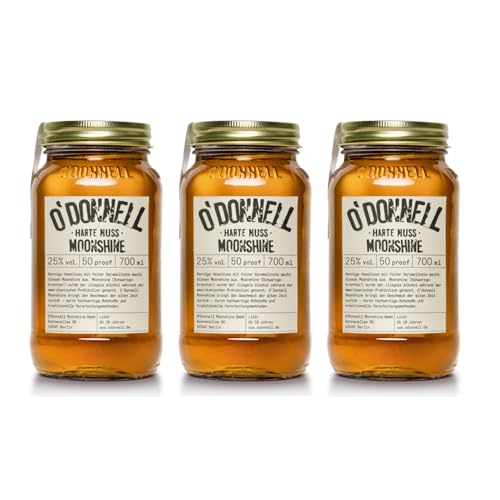 O'Donnell Moonshine Harte Nuss Vegan Likör Deutschland inkl. FeinWert E-Book (3 x 0,7l) von FeinWert
