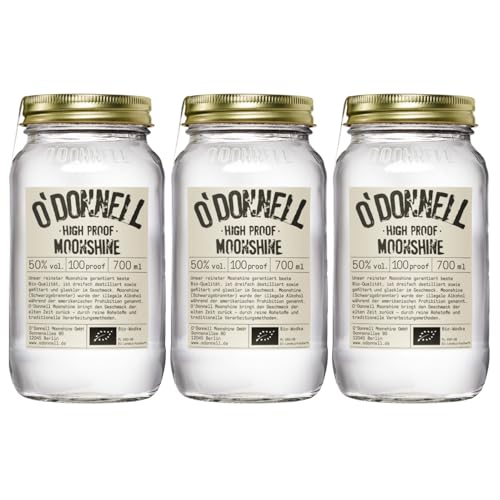 O'Donnell Moonshine High Proof Bio Vegan Likör Deutschland inkl. FeinWert E-Book (3 x 0,7l) von FeinWert