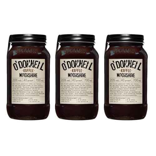 O'Donnell Moonshine Kaffee Vegan Likör Deutschland inkl. FeinWert E-Book (3 x 0,7l) von FeinWert