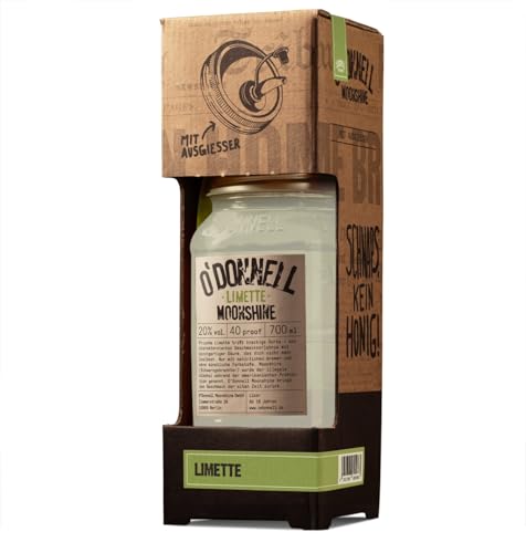 O'Donnell Moonshine Kombi-Set mit Ausgießer Vegan Likör Deutschland inkl. FeinWert E-Book (Limette) von FeinWert