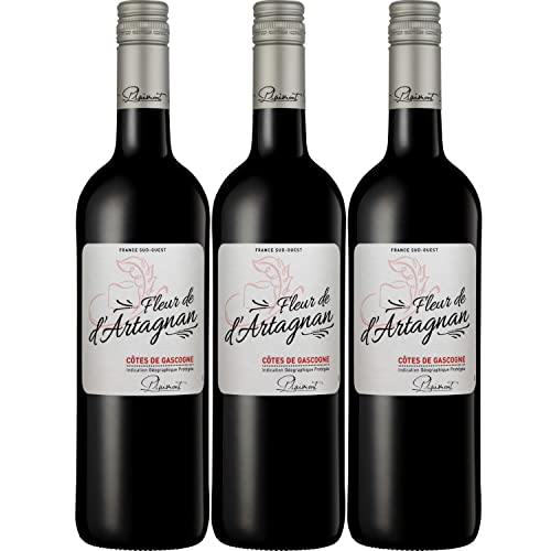 Plaimont Fleur de d'Artagnan Rouge Rotwein Wein trocken Frankreich I Visando Paket (3 Flaschen) von FeinWert