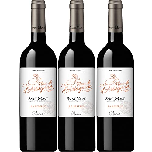 Plaimont Fleur de d'Artagnan Saint Mont Rouge La Réserve Rotwein Wein trocken Frankreich I Visando Paket (3 Flaschen) von FeinWert
