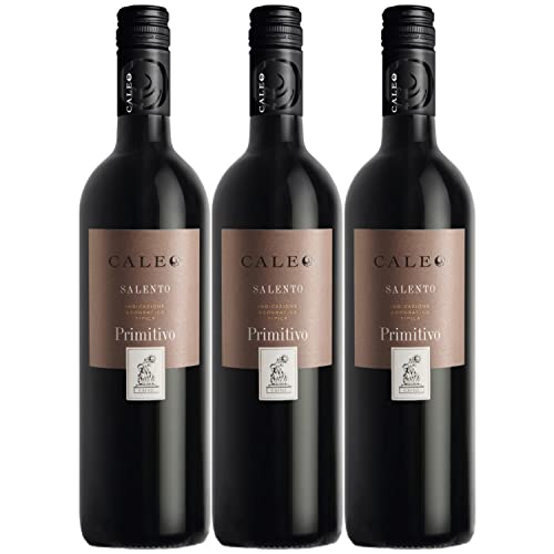 Primitivo Salento Caleo Apulien IGT Rotwein Wein trocken Italien I Visando Paket (3 x 0,75l) von FeinWert