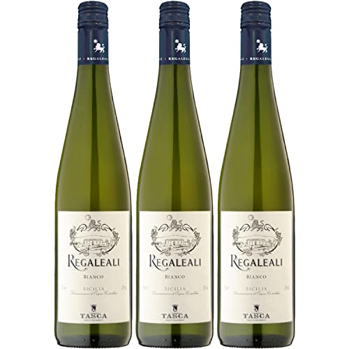 Regaleali Bianco Tasca d'Almerita DOC Weißwein Wein trocken Italien I Visando Paket (3 x 0,75l) von FeinWert