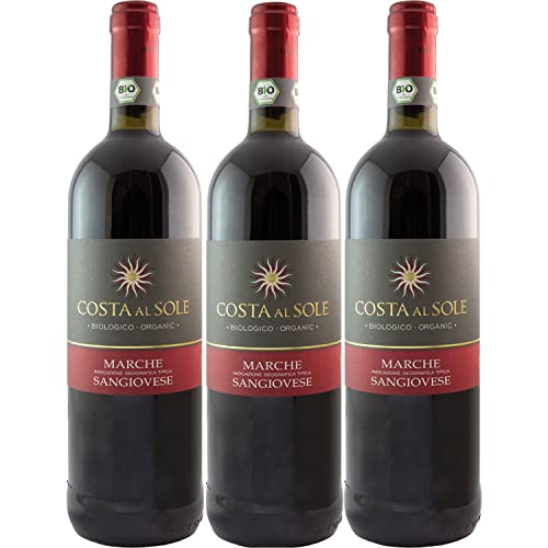 Sangiovese IGT Costa al Sole Rotwein Wein trocken Italien I Visando Paket (3 x 0,75l) von FeinWert