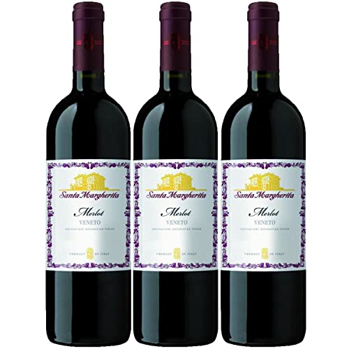 Santa Margherita Merlot del Veneto IGT Rotwein Wein trocken Italien I Visando Paket (3 x 0,75l) von FeinWert
