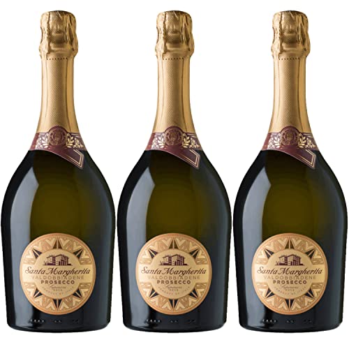 Santa Margherita Prosecco Valdobbiadene Superiore Extra Brut DOCG Italien I Visando Paket (3 x 0,75l) von FeinWert