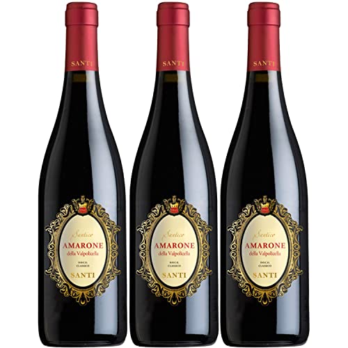 Santi Amarone DOCG Santi Rotwein Wein trocken Italien I Visando Paket (3 x 0,75l) von FeinWert