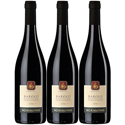 Scanavino Barolo DOCG Rotwein Wein trocken Italien I Visando Paket (3 x 0,75l) von FeinWert