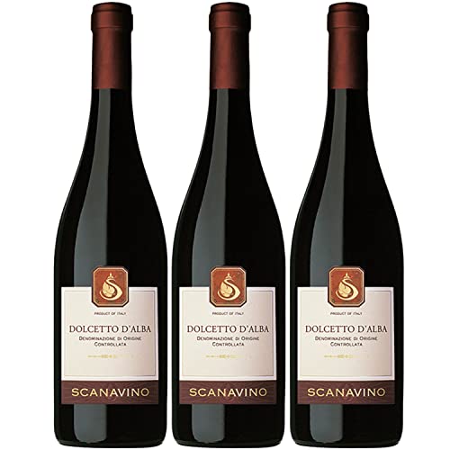 Scanavino Dolcetto d'Alba DOC Rotwein Wein trocken Italien I Visando Paket (3 x 0,75l) von FeinWert
