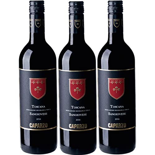 Tenuta Caparzo Sangiovese Toscana IGT Rotwein Wein trocken Italien I Visando Paket (3 x 0,75l) von FeinWert