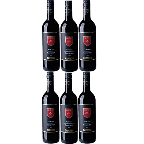 Tenuta Caparzo Sangiovese Toscana IGT Rotwein Wein trocken Italien I Visando Paket (6 x 0,75l) von FeinWert