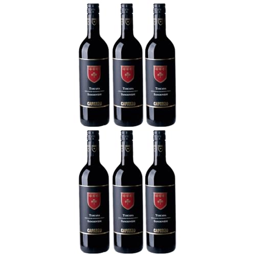 Tenuta Caparzo Sangiovese Toscana IGT Rotwein Wein trocken Italien I Visando Paket (6 x 0,75l) von FeinWert