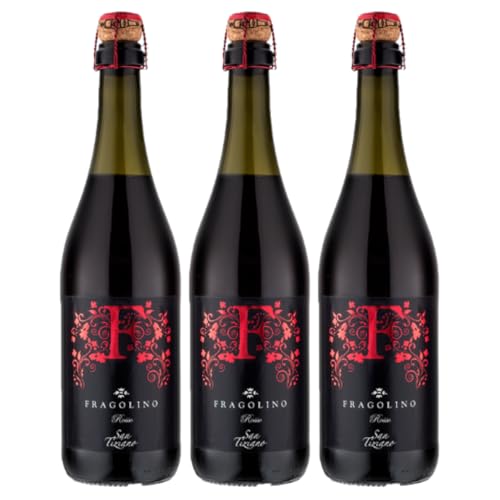 Tombacco - Fragolino Rosso San Tiziano Tombacco Schaumwein Italien rot lieblich inkl. FeinWert E-Book (3 x 0,75l) von FeinWert