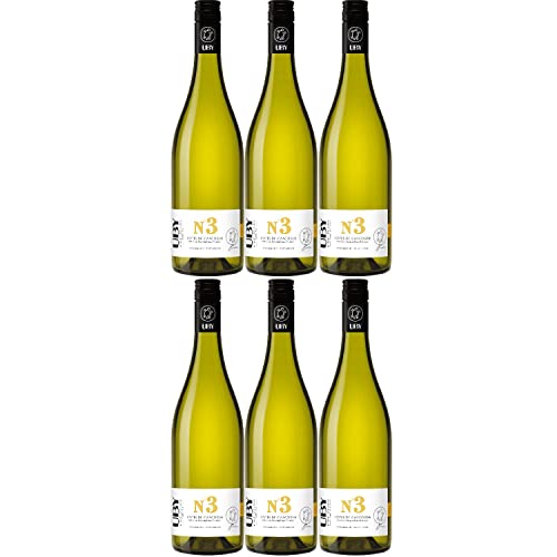 Uby N°3 Colombard Sauvignon Côtes de Gascogne IGP Weißwein Wein trocken Frankreich Inkl. FeinWert E-Book (6 x 0,75l) von FeinWert