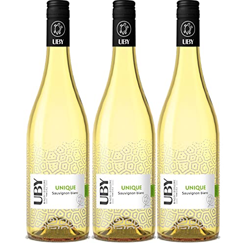 Uby Unique Sauvignon Blanc Côtes de Gascogne IGP Weisswein Wein trocken Frankreich Inkl FeinWert E-Book (3 x 0,75l) von FeinWert