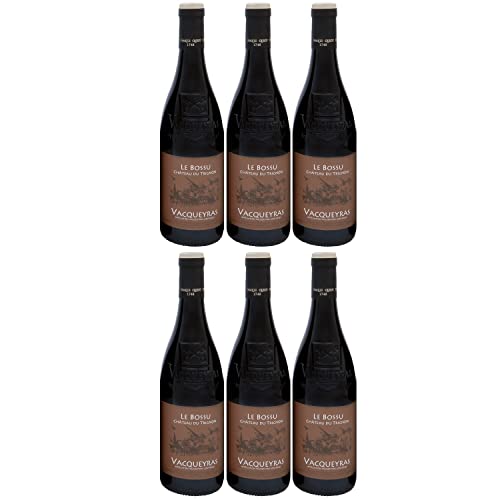 Vacqueyras Le Bossu Château du Trignon AOC Rotwein Wein trocken Frankreich I FeinWert Paket (6 x 0,75l) von FeinWert