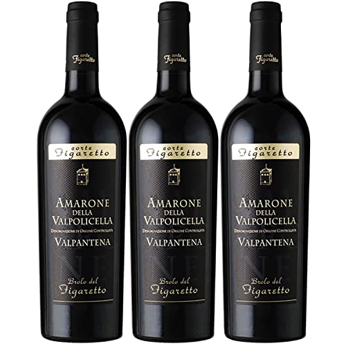 Valpantena Amarone Valpolicella Superiore DOC Corte Figaretto Rotwein Wein trocken Italien I Visando Paket (3 x 0,75l) von FeinWert