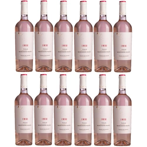 Vigneti del Salento I Muri Puglia Negroamaro Rosato Roséwein halbtrocken Italien inkl. FeinWert E-Book (12 x 0,75l) von FeinWert