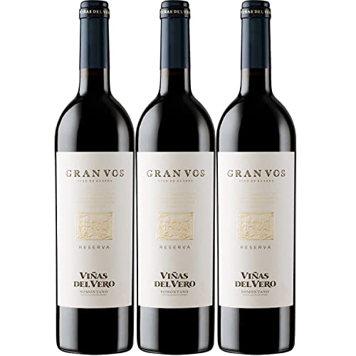 Viñas del Vero Gran Vos Rotwein Wein trocken Somontano Spanien I Visando Paket (3 Flaschen) von FeinWert