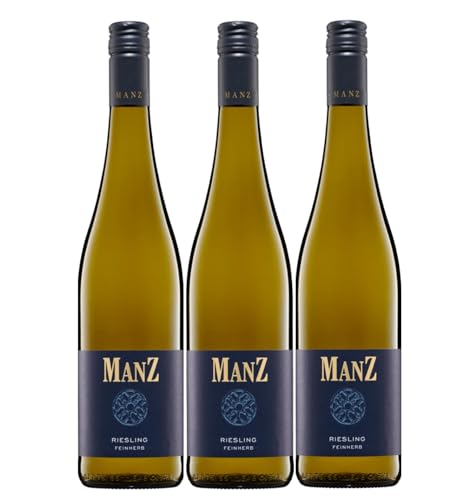 Weingut Manz Riesling feinherb weiß vegan Deutschland inkl. FeinWert E-Book (3 x 0,75 l) von FeinWert