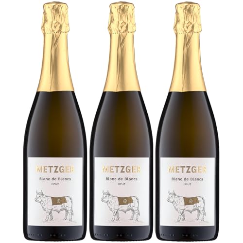 Weingut Uli Metzger Blanc de Blancs Sekt brut Deutschland inkl. FeinWert E-Book (3 x 0,75l) von FeinWert