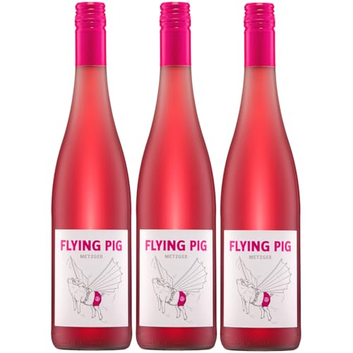 Weingut Uli Metzger Flying Pig Rosé Perlwein Deutschland inkl. FeinWert E-Book (3 x 0,75l) von FeinWert