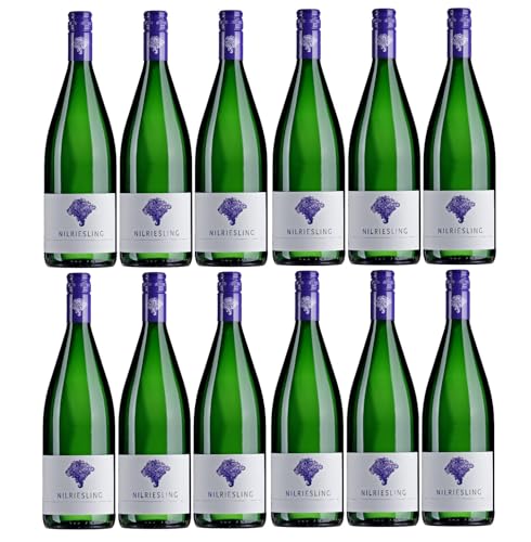 Weingut am Nil, Nil Riesling Liter trocken, Deutscher Qualitätswein g.U. Pfalz Weißwein Wein Deutschland inkl. FeinWert E-Book (12 x 1,0 l) von FeinWert