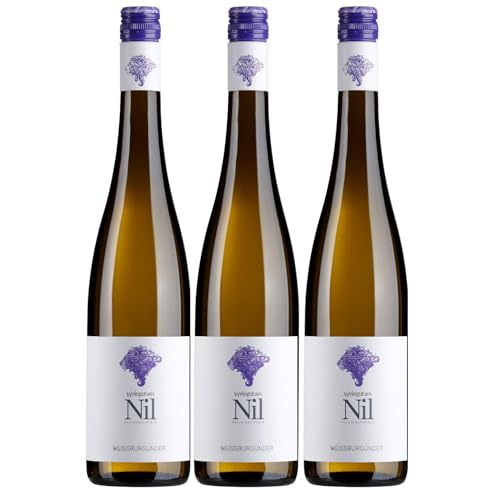 Weingut am Nil, Weißburgunder trocken, Deutscher Qualitätswein g.U. Pfalz Weißwein Wein Deutschland inkl. FeinWert E-Book (3 x 0,75 l) von FeinWert