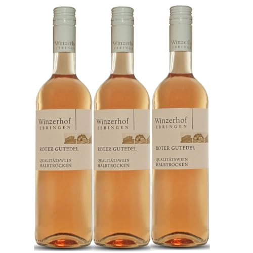 Winzerhof Ebringen Roter Gutedel halbtrocken Weißwein Wein Deutschland inkl. FeinWert E-Book (3 x 0,75 l) von FeinWert