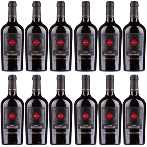 Zolla Primitivo Merlot Rotwein Rot trocken Italien inkl. FeinWert E-Book (12 x 0,75l) von FeinWert