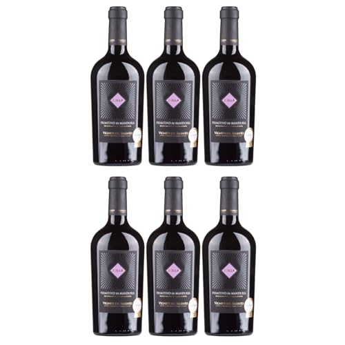 Zolla Primitivo di Manduria Rotwein Rot trocken Italien inkl. FeinWert E-Book (6 x 0,75l) von FeinWert