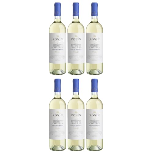 Zonin Classici Pinot Grigio Friuli DOC Weißwein Wein Trocken Friuli Aquileia Italien inkl. FeinWert E-Book (6 x 0,75l) von FeinWert