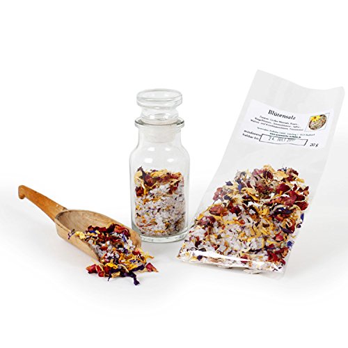 Blütensalz, Meersalz grob naturbelassen, Blütensalzmischung, Rosenblüten, Saflorblüten, Sonnenblumen-Malve-Hibiskus-Blüten Gewürz, glutenfrei, 20g Blütensalz, Meersalz grob naturbelassen, Blütensalzmischung, Rosenblüten, Saflorblüten, Sonnenblumen-Malve-Hibiskus-Blüten Gewürz, glutenfrei, 20g von Feine Würze