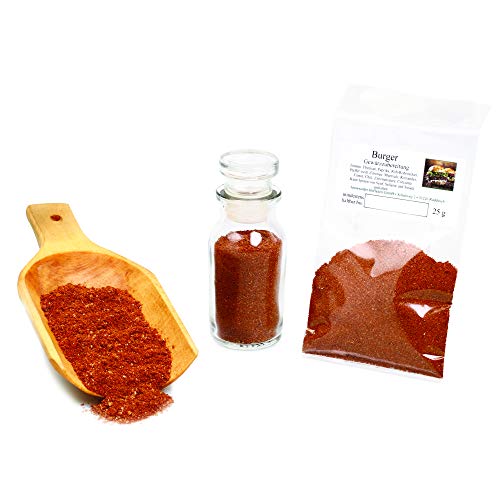 Burger Gewürzzubereitung/Burger Gewürzmischung/Fertigmix für rein pflanzliche Burger-Patties, glutenfrei, Vegiburger, Hamburger, Cheesburger, 25g Burger Gewürzzubereitung/Burger Gewürzmischung/Fertigmix für rein pflanzliche Burger-Patties, glutenfrei, Vegiburger, Hamburger, Cheesburger, 25g von Feine Würze