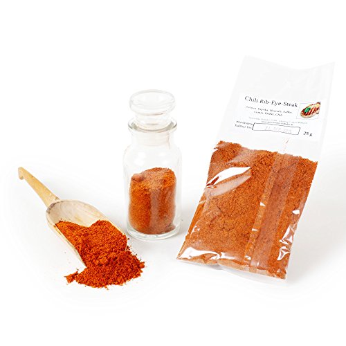 Chili Rib Eye Steak Gewürzmischung, Steakgewürz, BBQ Gewürz mit Kaffee, Barbecue Sauce & Dip zum Anrühren, Grillgewürz, Fleischgewürz, glutenfrei, 25g Chili Rib Eye Steak Gewürzmischung, Steakgewürz, BBQ Gewürz mit Kaffee, Barbecue Sauce & Dip zum Anrühren, Grillgewürz, Fleischgewürz, glutenfrei, 25g von Feine Würze
