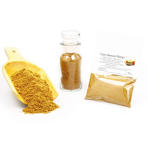 Curry Banane Mango, Currypulver, Curry Gewürz, Curry Gewürzmischung, Currygewürz, Curry-Vegan, asiatische Gewürze, Mangopulver, 25g Curry Banane Mango, Currypulver, Curry Gewürz, Curry Gewürzmischung, Currygewürz, Curry-Vegan, asiatische Gewürze, Mangopulver, 25g von Feine Würze