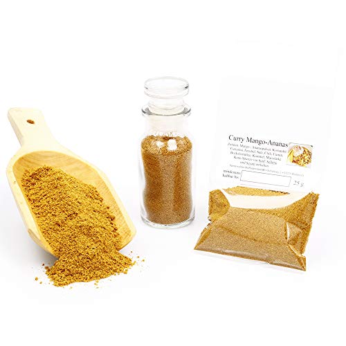 Curry Mango Ananas, Currypulver, Curry Gewürz, Curry Gewürzmischung, Currygewürz, Curry-Vegan, asiatische Gewürze, Mangopulver, 25g Curry Mango Ananas, Currypulver, Curry Gewürz, Curry Gewürzmischung, Currygewürz, Curry-Vegan, asiatische Gewürze, Mangopulver, 25g von Feine Würze