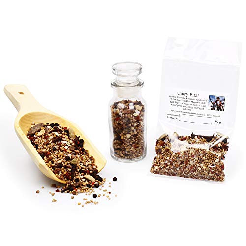 Curry Pirat | indische Gewürzmischung für Mühle | grobes Curry-Gewürz groß in Premium-Qualität | unbehandelt & glutenfrei | 25g Curry Pirat | indische Gewürzmischung für Mühle | grobes Curry-Gewürz groß in Premium-Qualität | unbehandelt & glutenfrei | 25g von Feine Würze