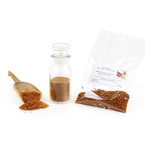 Gewürzzucker Anis - Zimt - Bourbon Vanille, Eis Topping, Smoothie Zutaten Zucker Natur, Zucker vegan, Dekor Backzutaten, glutenfrei, lactosefrei, 20g Gewürzzucker Anis - Zimt - Bourbon Vanille, Eis Topping, Smoothie Zutaten Zucker Natur, Zucker vegan, Dekor Backzutaten, glutenfrei, lactosefrei, 20g von Feine Würze
