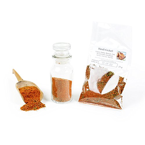 Hendl Gickerl, Brathähnchen Gewürzmischung, Barbecue Hähnchen Gewürz, BBQ Rub Chicken Marinade, Grillgewürz, Würzsalz, glutenfrei, 25g Hendl Gickerl, Brathähnchen Gewürzmischung, Barbecue Hähnchen Gewürz, BBQ Rub Chicken Marinade, Grillgewürz, Würzsalz, glutenfrei, 25g von Feine Würze