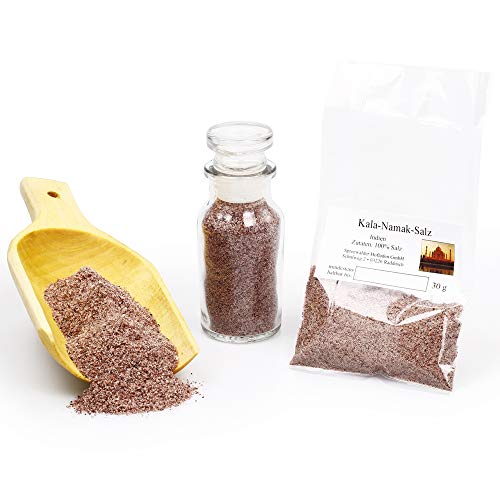 Kala Namak Salz, Veganes Salz Indien, Schwarzsalz, Natursalz, indisches Salz, Salzsspezialität Steinsalzmineral, 30g Kala Namak Salz, Veganes Salz Indien, Schwarzsalz, Natursalz, indisches Salz, Salzsspezialität Steinsalzmineral, 30g von Feine Würze