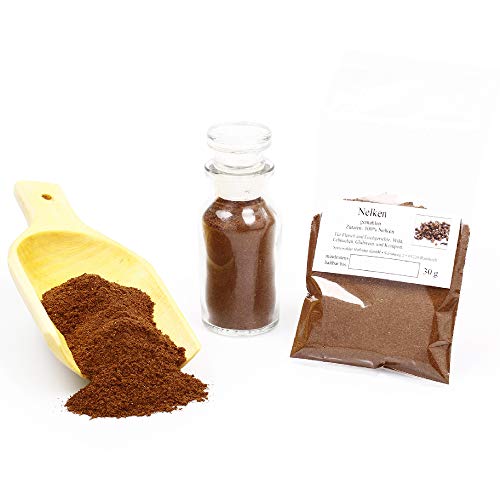 Nelken gemahlen, Nelken Gewürz, Nelkenpulver, Gewürznelken Pulver, Saucen- und Fleischgewürz, Gewürzpulver naturbelassen, glutenfrei, 30g Nelken gemahlen, Nelken Gewürz, Nelkenpulver, Gewürznelken Pulver, Saucen- und Fleischgewürz, Gewürzpulver naturbelassen, glutenfrei, 30g von Feine Würze