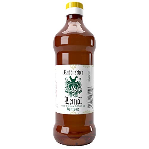 Original Radduscher Leinöl aus dem Spreewald Dorf Raddusch kaltgepresst, ungefiltert 100% naturrein und naturbelassen Leinsamenöl Omega 3 vegan reines Naturprodukt aus dem Spreewald (500 ml) von Feine Würze