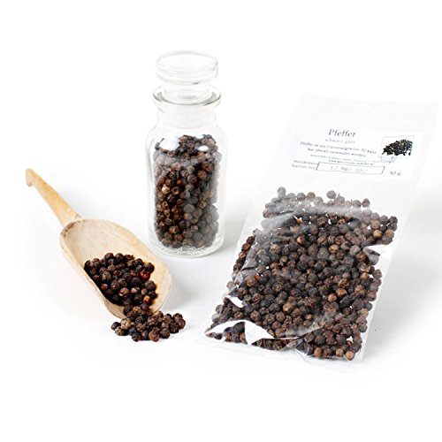 Pfeffer schwarz ganz, schwarzer Pfeffer für Pfeffermühle, Pfefferkörner, Steakpfeffer, Universalgewürz, Piper nigrum, 30g Pfeffer schwarz ganz, schwarzer Pfeffer für Pfeffermühle, Pfefferkörner, Steakpfeffer, Universalgewürz, Piper nigrum, 30g von Feine Würze