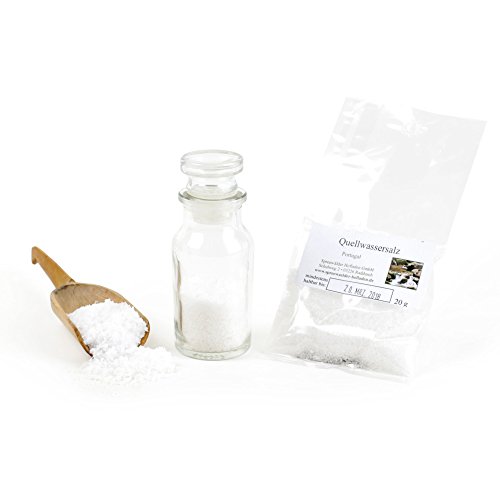 Quellwasersalz, Quallsalz aus Portugal Marinhas do Sal, Steinsalz naturbelassen Salz unjodiert, reich an Mineralien & Spurenelementen, glutenfrei, 20g Quellwasersalz, Quallsalz aus Portugal Marinhas do Sal, Steinsalz naturbelassen Salz unjodiert, reich an Mineralien & Spurenelementen, glutenfrei, 20g von Feine Würze