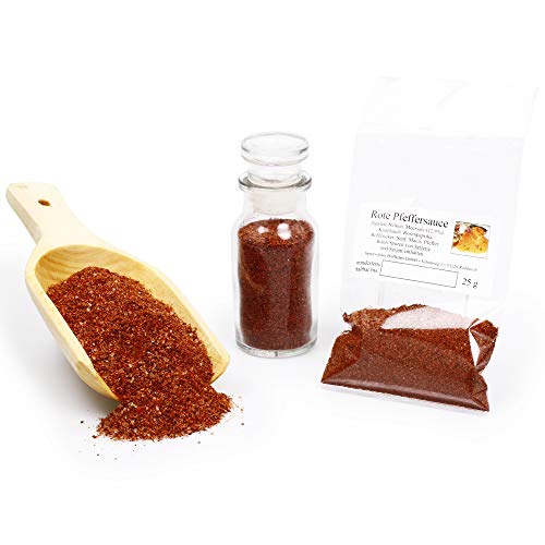 Rote Pfeffer Sauce Gewürzmischung ohne Geschmacksverstärker, Bratengewürz, ideal zum Steak, Rinderbraten und Grillen, Premium-Qualität, glutenfrei, 25g von Feine Würze