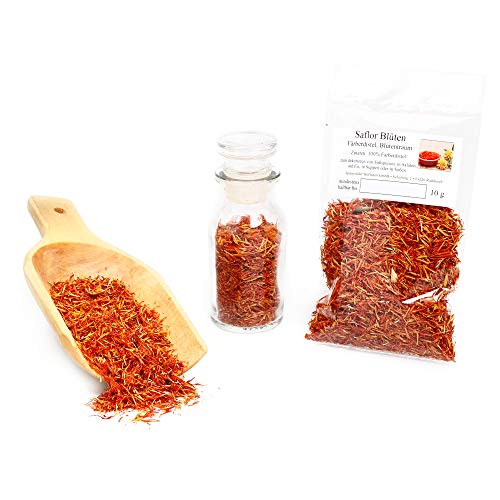 Saflor Blüten, Färberdiestel, Blütentraum, Öldistel, Färbersaflor, Falscher Safran, schöne gelbrote natürliche Lebensmittelfarbe, 10g Saflor Blüten, Färberdiestel, Blütentraum, Öldistel, Färbersaflor, Falscher Safran, schöne gelbrote natürliche Lebensmittelfarbe, 10g von Feine Würze